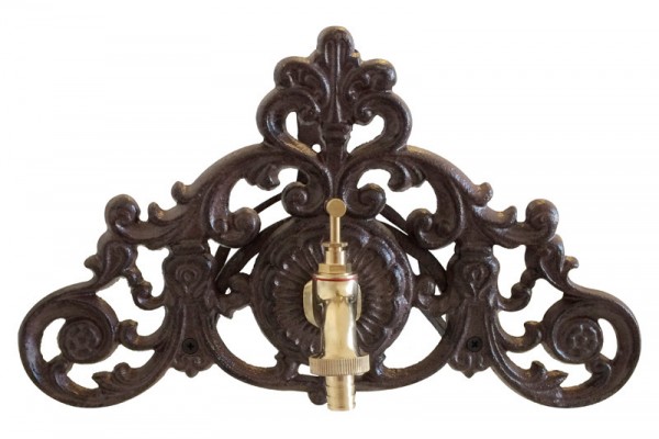 Gartenschlauchhalter mit Wasserhahn Wandschlauchhalter Gusseisen Antik-Stil