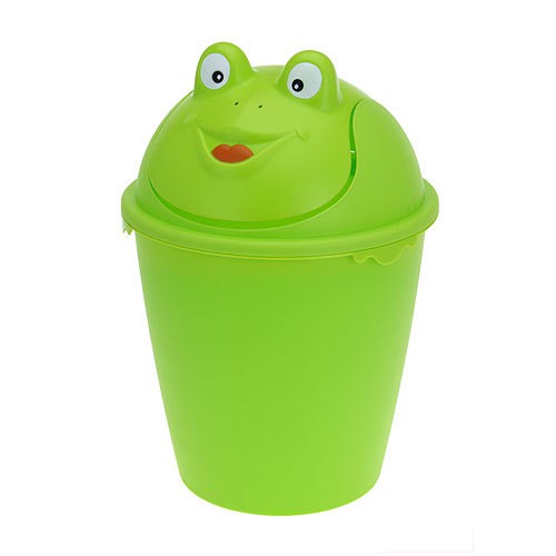 Toller Kinder Abfalleimer Mülleimer Frosch Grün 35cm