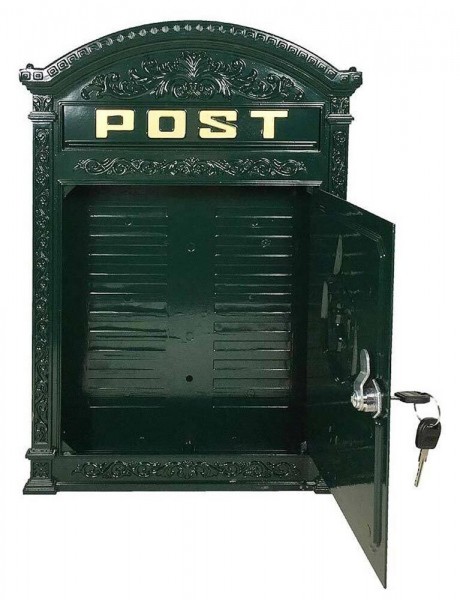 Briefkasten POST Landhausstil Grün Wandbriefkasten Metall Antik-Stil