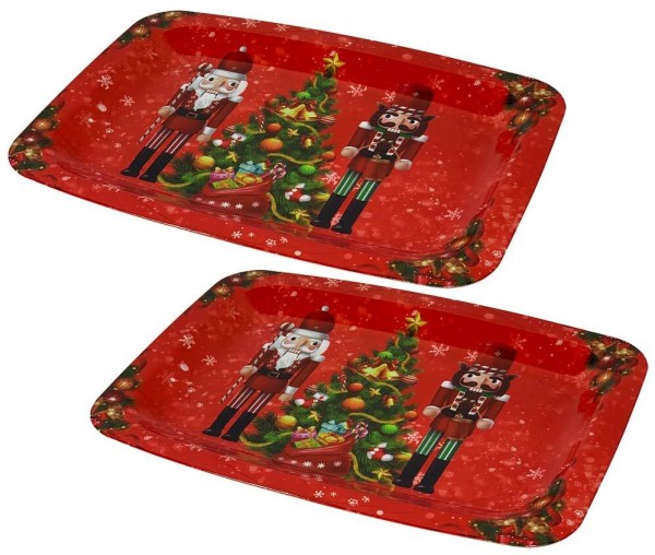 Weihnachtsteller Rechteckig Groß 2 Stück Nikolaus Advent Weihnachten Nussknacker