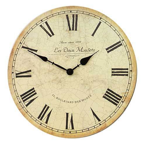 Zeitzone Wanduhr Weltkarte 34cm - Antiker Kolonialstil Mit Holzrahmen