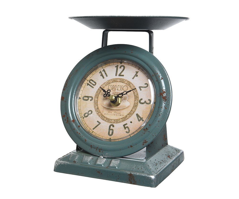 Tischuhr Großmutters Küchenwaage Küchenuhr Nostalgie Vintage Eisen